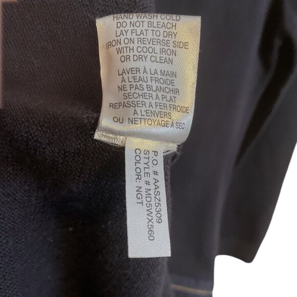 Andrew Marc New York Sweater Dress Women's SZ M Black Long Sleeved Zip Pockets - Picture 10 of 10